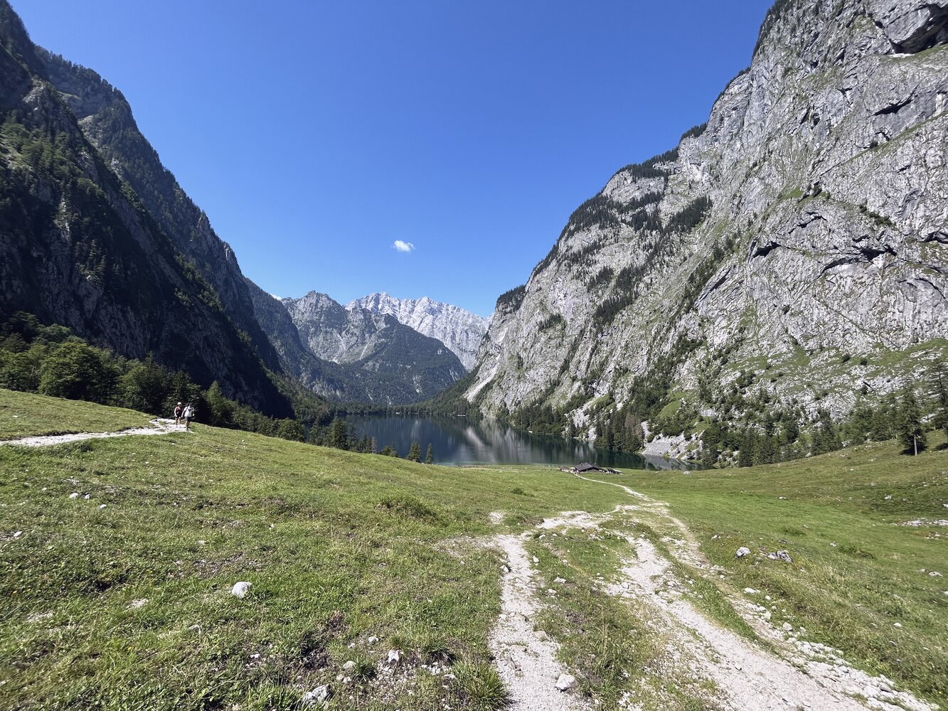 A hiking trail in the Alps