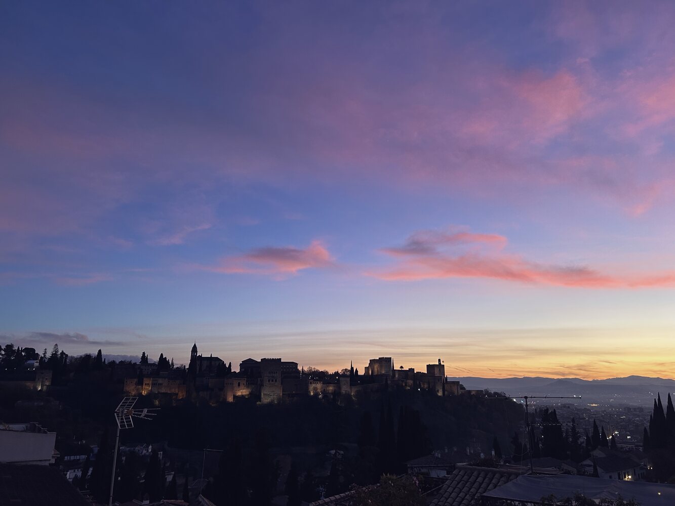 Sunset over the Alhambra, Granada